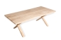 Preview: Solid Hardwood Oak rustic Kitchen Table 40mm with narrow X-type bright table legs hard wax oil nature white