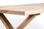 Preview: Solid Hardwood Oak rustic Kitchen Table 40mm with narrow X-type bright table legs hard wax oil nature white