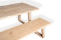 Preview: Set: Solid Hardwood Oak rustic Kitchen Table with bench and trapece table and bench legs 40mm untreated