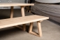 Preview: Set: Solid Hardwood Oak rustic Kitchen Table with bench and trapece table and bench legs 40mm untreated