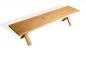 Preview: Solid Hardwood Oak rustic Kitchen bench 40mm with small X bench legs nature oiled