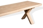 Preview: Solid Hardwood Oak rustic Kitchen bench 40mm unreated with small X chair legs