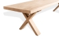 Preview: Solid Hardwood Oak rustic Kitchen bench 40mm unreated with small X chair legs