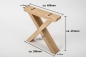 Preview: Set: Küchentisch + Sitzbank mit X Gestell Groß aus Massivholz Eiche 40mm unbehandelt