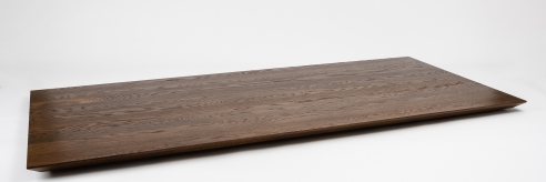 Wooden table worktop smoked oak rustic 40mm with Swiss edge laqued