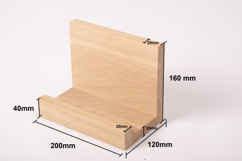 Länge: 200 mm Regalbrett mit Hänger Regal Sims Eiche Select Natur 20mm gekalkt weiß geölt