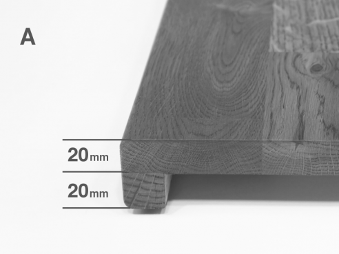 Esche Select Natur 20 mm klar lackiert Treppenstufe Trittstufe Renovierungsstufe Setzstufe