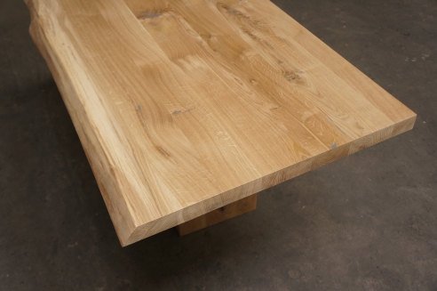 Platform wild oak with natural unedged front edge 40 mm untreated