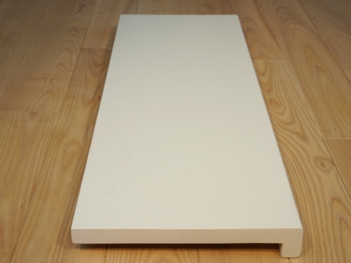 Stair tread Solid Birch Hardwood with overhang, 20 mm, white lacquered RAL9010