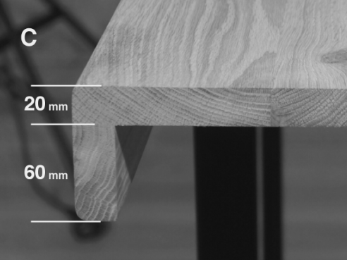 Esche Rustikal 20 mm Hartwachsöl naturweiß Renovierungsstufe Setzstufe Treppenstufe Trittstufe