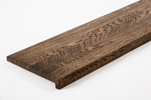 Window sill Solid Oak with overhang, 20 mm, prime grade, oiled in tone smoked oak