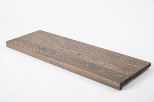 Window sill Solid Oak with overhang, 20 mm, prime grade, graphite oiled