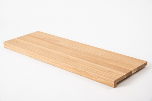 Window sill Solid Oak Hardwood A/B Select Natur with overhang, 20 mm, prime grade, hard wax natural white