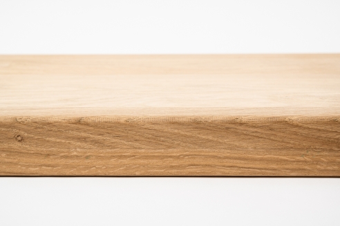 Stair tread Solid Oak Hardwood with overhang, Prime Nature grade, 20 mm, unfinished