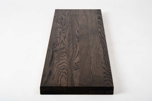 Stair tread Solid Oak Hardwood , Select nature grade, 40 mm, black oiled