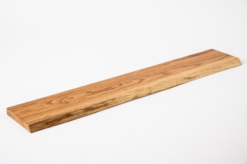 Shelf board, wall shelf with tree edge wild oak 40mm brushed natural oiled