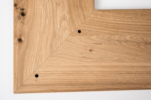 Corner shelf with connector Oak rustic 20mm Width: 200 mm untreated
