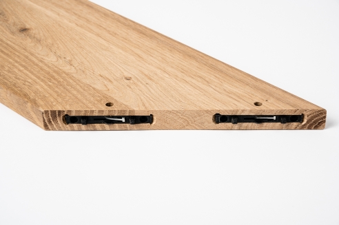 Corner shelf with connector Oak rustic 20mm Width: 200 mm untreated