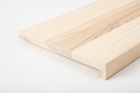 Window sill Solid Ash with overhang 20 mm Prime-Nature grade white oiled