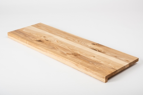 Window sill Solid Ash Hardwood with overhang , Rustic grade, 20 mm hard wax oil nature