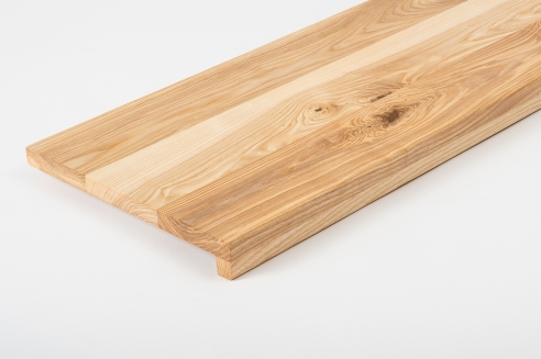 Window sill Solid Ash Hardwood with overhang , Rustic grade, 20 mm hard wax oil nature