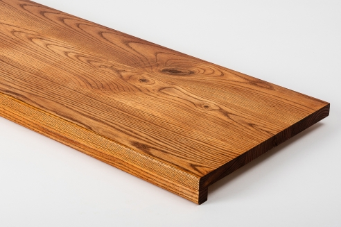 Window sill Solid Ash Hardwood with overhang Rustic grade, 20 mm cherry oiled