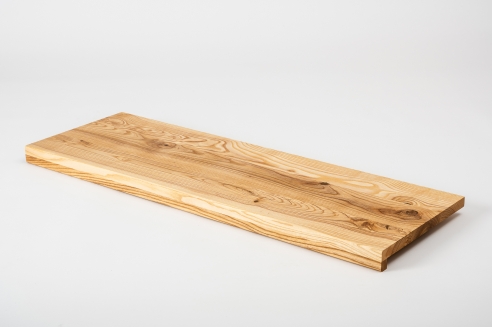 Window sill Solid Ash Hardwood with overhang Rustic grade 20 mm brushed natural oiled
