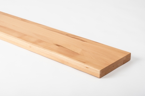 Stair tread Window sill Shelf Beech Heartwood full lamella, 40x300x800 mm, clear lacquered