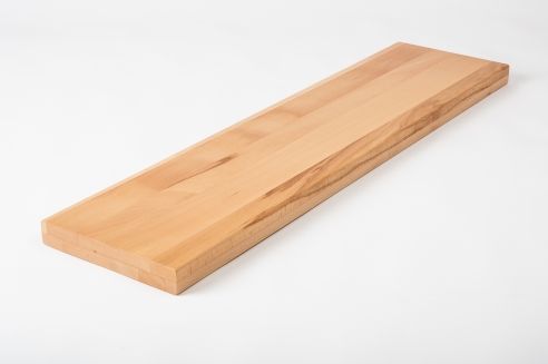 Stair tread Window sill Shelf Beech Heartwood full lamella, 40x300x800 mm, clear lacquered