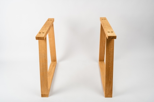 Solid Hardwood Oak Premium set of table legs trapeze laquered