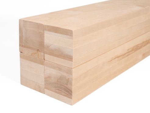 Glulam birch beam A/B 100x100 mm untreated, square timber, solid wood