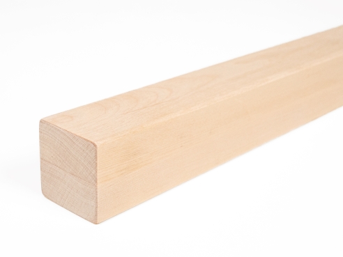 Glulam birch beam A/B 50x50 mm untreated, square timber, solid wood
