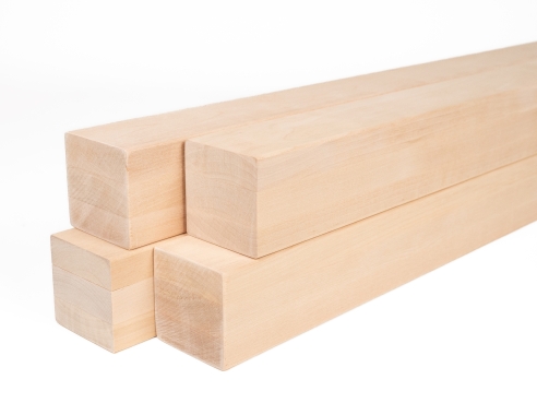 Glulam birch beam A/B 70x70 mm untreated, square timber, solid wood