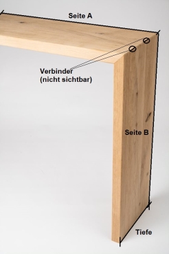 Holztheke mit Verbinder Eiche Wildeiche 40mm unbehandelt Tiefe: 200mm Küchentresen