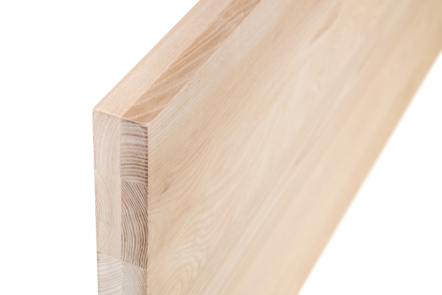 Solid wood edge glued panel Ash A/B 45 mm, full stave lamellas with random widths, customized DIY