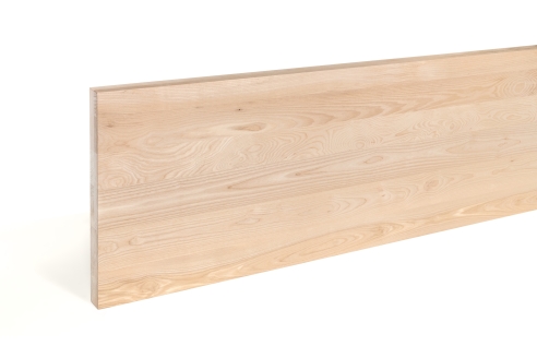 Solid wood edge glued panel Ash A/B 45 mm, full stave lamellas with random widths, customized DIY
