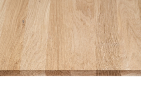 Massivholzplatte Leimholzplatte 19x1210x700-2200 mm Eiche Rustikal 19 mm, DL durchgehende Lamellen, schwarz gespachtelt