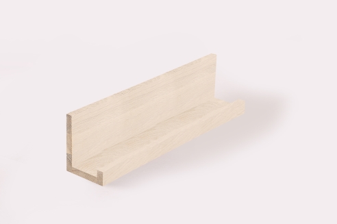 Set of 3 shelves Solid Oak Hardwood  20 mm, prime grade chalked white oiled