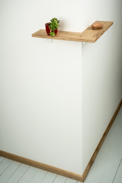 Corner shelf with connector Oak rustic 20mm Witdh: 250mm untreated