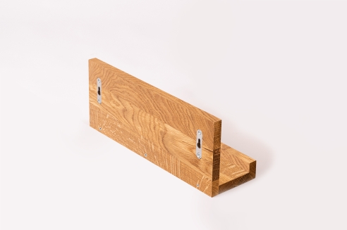 Wall shelf Solid Oak Hardwood with hangers 20 mm, Length: 400mm prime grade nature oiled