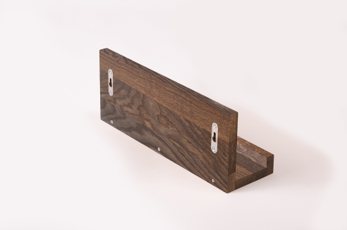 Wall shelf Solid smoked Oak Hardwood with hangers 20 mm, Length: 400mm prime grade nature oiled