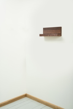 Wall shelf Solid smoked Oak Hardwood with hangers 20 mm, Length: 400mm prime grade nature oiled