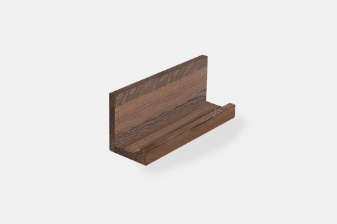 Wall shelf Solid smoked Oak Hardwood with hangers 20 mm, Length: 400mm prime grade nature oiled