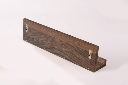 Wall shelf Solid smoked Oak Hardwood with hangers 20 mm, Length: 600mm prime grade nature oiled