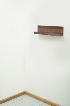 Wall shelf Solid smoked Oak Hardwood with hangers 20 mm, Length: 600mm prime grade nature oiled