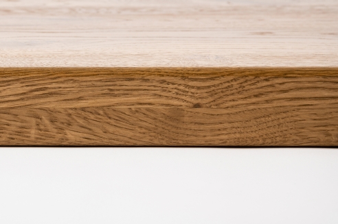Stair tread Solid Oak Hardwood step with overhang, 20 mm, Rustic grade, bronze oiled