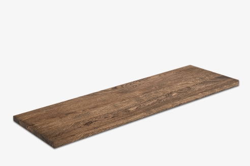 Wall shelf Solid Oak Hardwood 20 mm, Rustic grade, tone smoked oak oiled