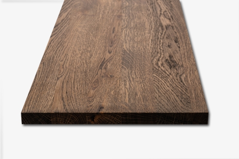 Wall shelf Solid Oak Hardwood 20 mm, Rustic grade, tone smoked oak oiled