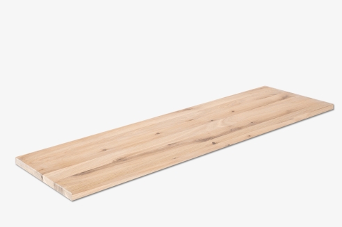 Wall shelf Solid Oak Hardwood shelf, 20 mm, Rustic grade, white oiled