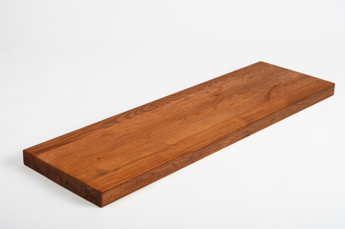 Stair tread Solid Oak Hardwood , Rustic grade, 40 mm, cherry oiled